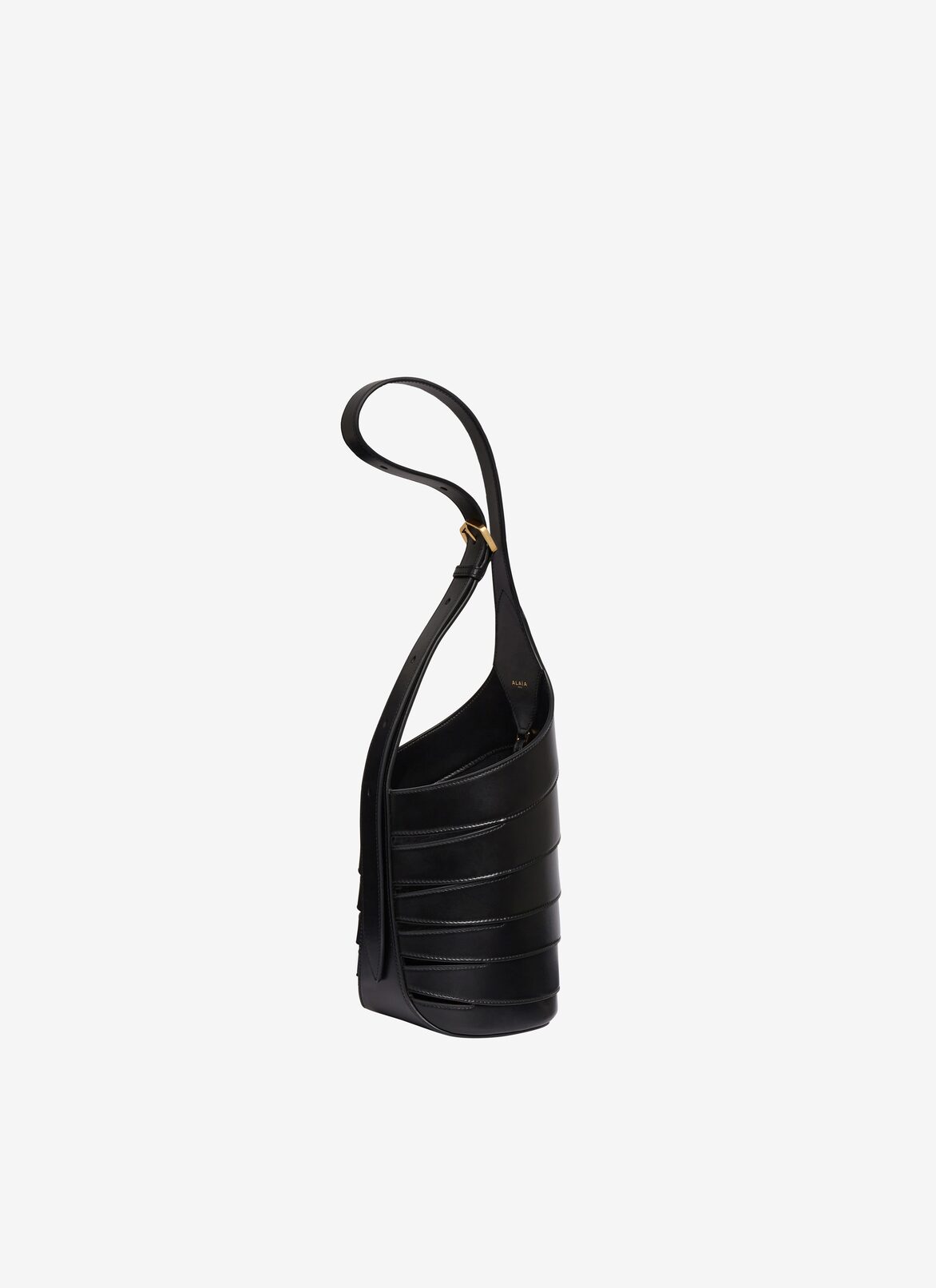 BABEL SMALL BAG IN GLOSSY SMOOTH CALFSKIN ALAÏA BLACK BABEL SMALL BAG IN GLOSSY SMOOTH CALFSKIN
